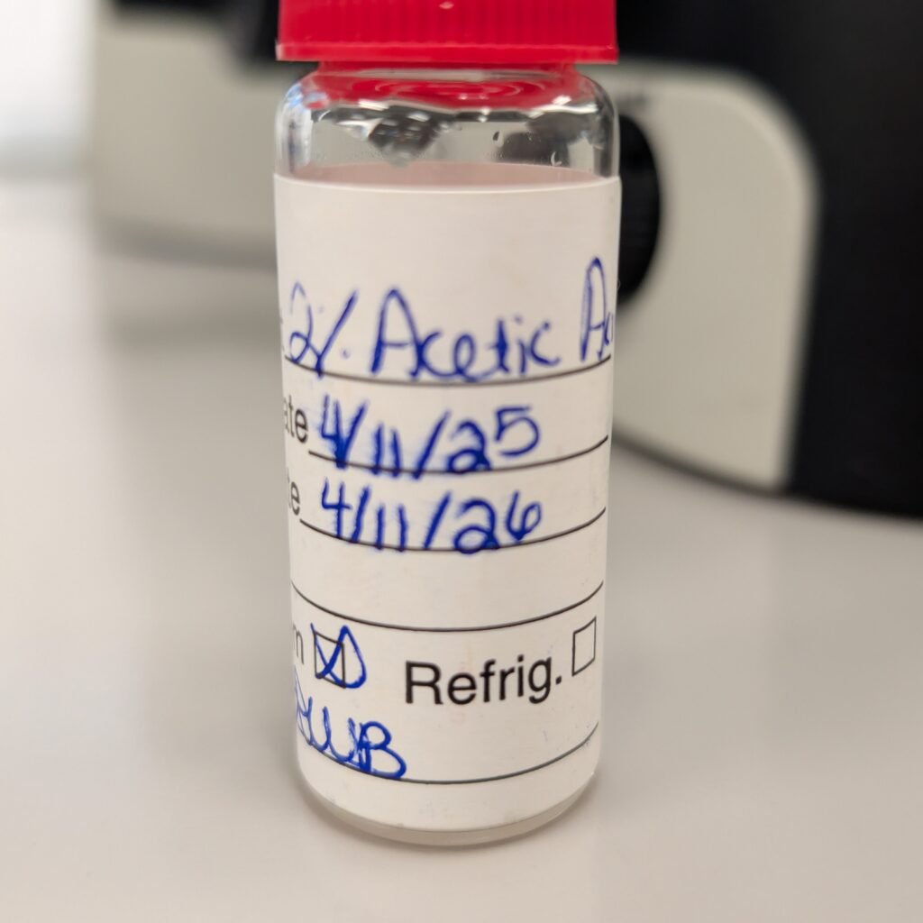bottle of 2% acetic acid