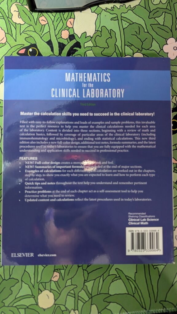 Mathematics of the Clinical Laboratory, Back