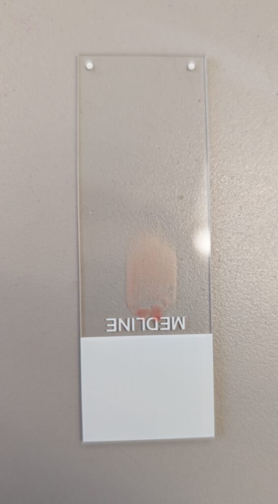 Blood smear on slide